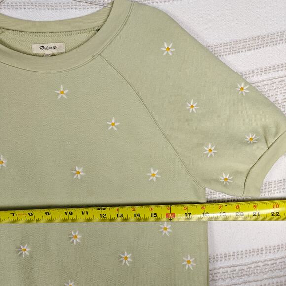 Madewell Green Daisy Embroidered Cropped Shirt Size XXS - Picture 3 of 7